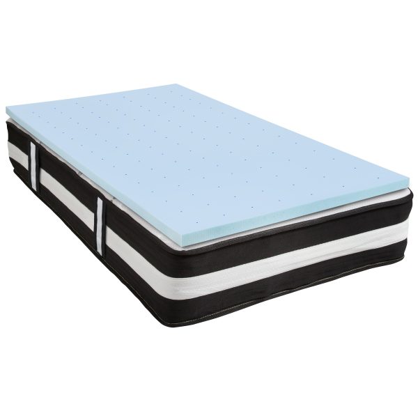 12 Mattress & 2 Gel Memory Foam Topper Bundle Set