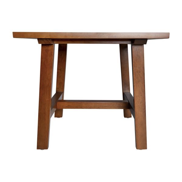 Saul Solid Wood Farmhouse Trestle End Table